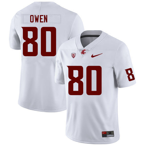 Washington State Cougars #80 Drake Owen College Football Jerseys Sale-White